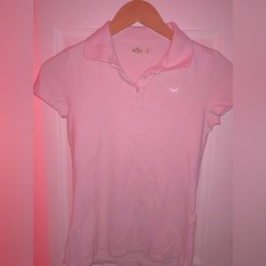 💕Soft pink/baby pink Hollister collared polo top